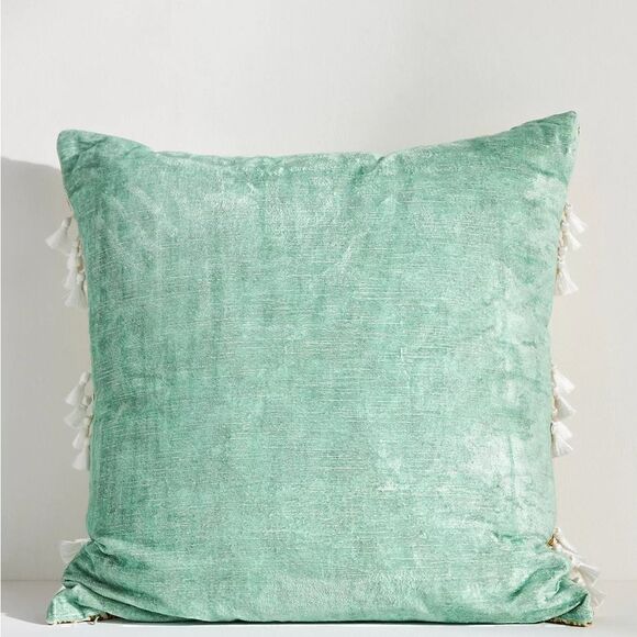 Anthropologie Tiya Tassel Pillow New With Tags 20x20 - Picture 2 of 4